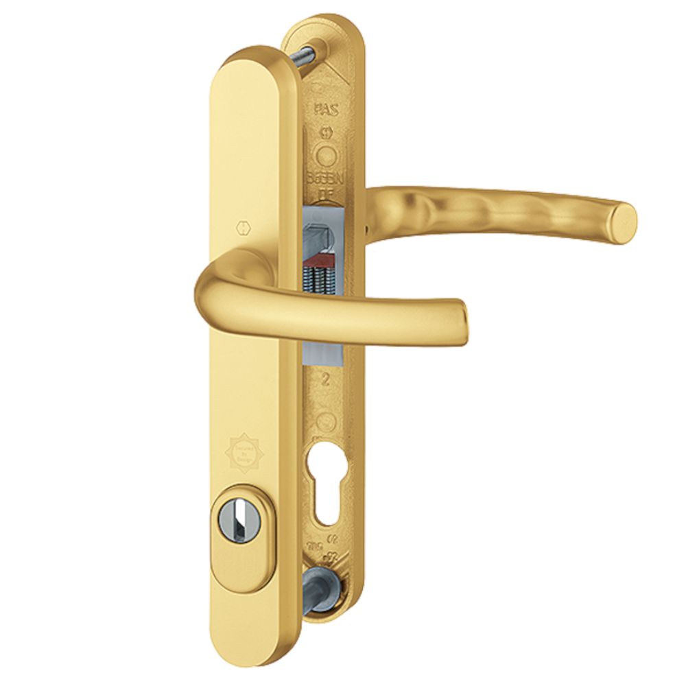 HOPPE Tokyo TS007 (2 Star) Door Furniture PAS24 92mm Centres 215mm Screw Centres - Gold (Suits 70mm Thick Door)