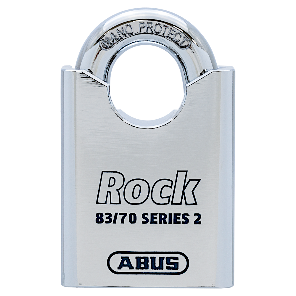 ABUS 83CS/70 Rock Series 2 Closed Shackle Steel Padlock Body Only Without Cylinder - Accepts Half Euro (Dimple Key) Removable Shackle