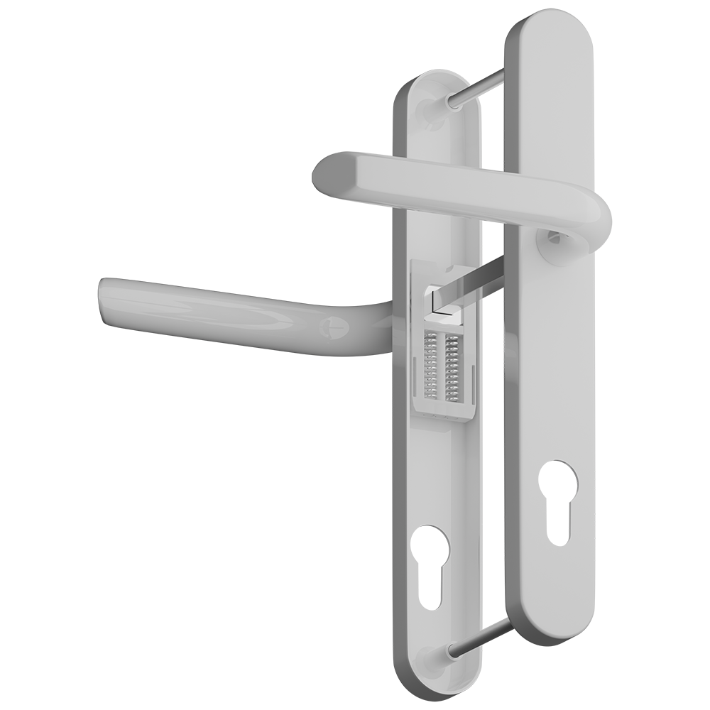 ASEC Evo Sprung Lever/Lever Multipoint Door Handles 92mm PZ 242mm Backplate 210mm Fixings - White