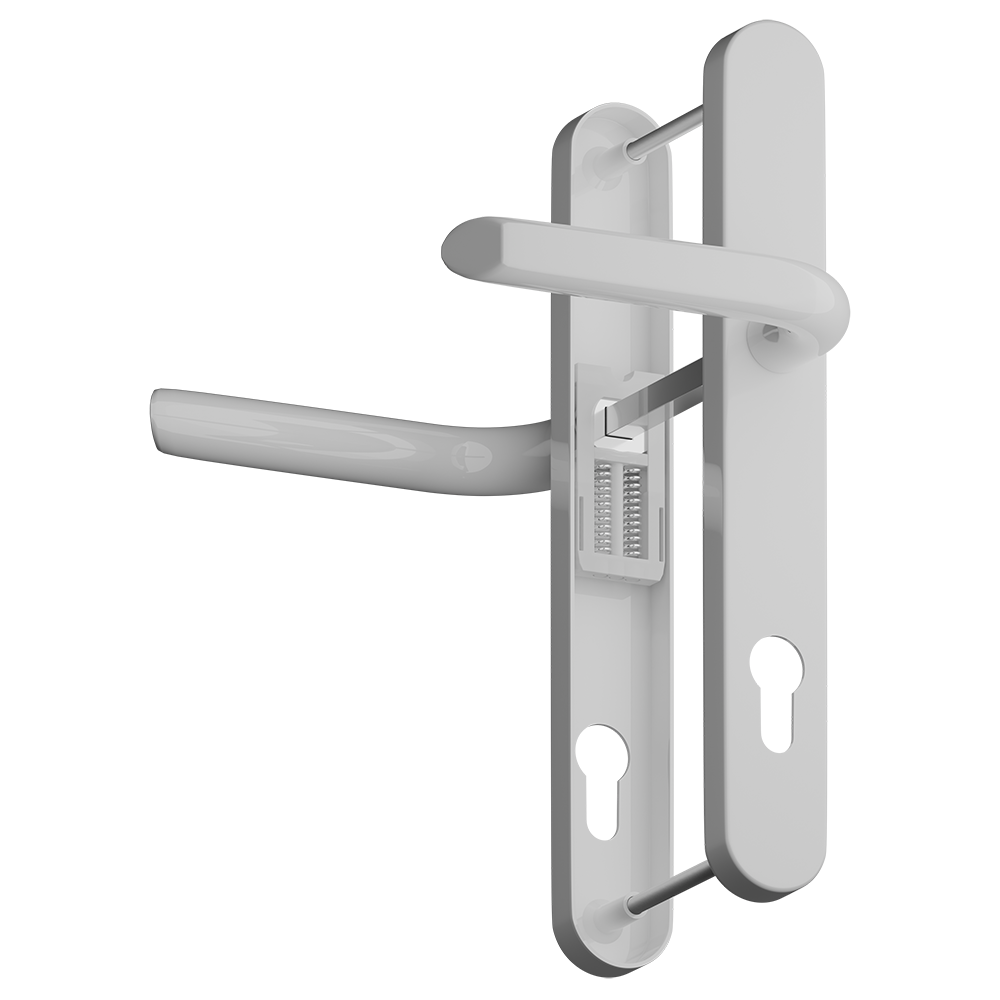 ASEC Evo Sprung Lever/Lever Multipoint Door Handles 92mm PZ 246mm Backplate 215mm Fixings - White