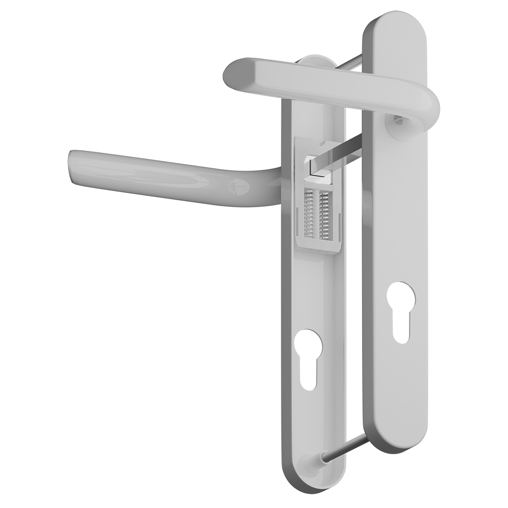 ASEC Evo Sprung Lever/Lever Multipoint Door Handles 92mm PZ 232mm Backplate 203mm Fixings - White