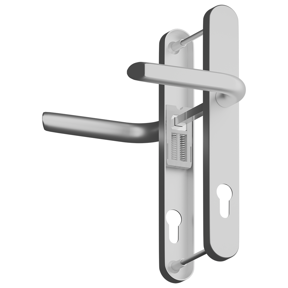 ASEC Evo Sprung Lever/Lever Multipoint Door Handles 92mm PZ 246mm Backplate 215mm Fixings - Silver