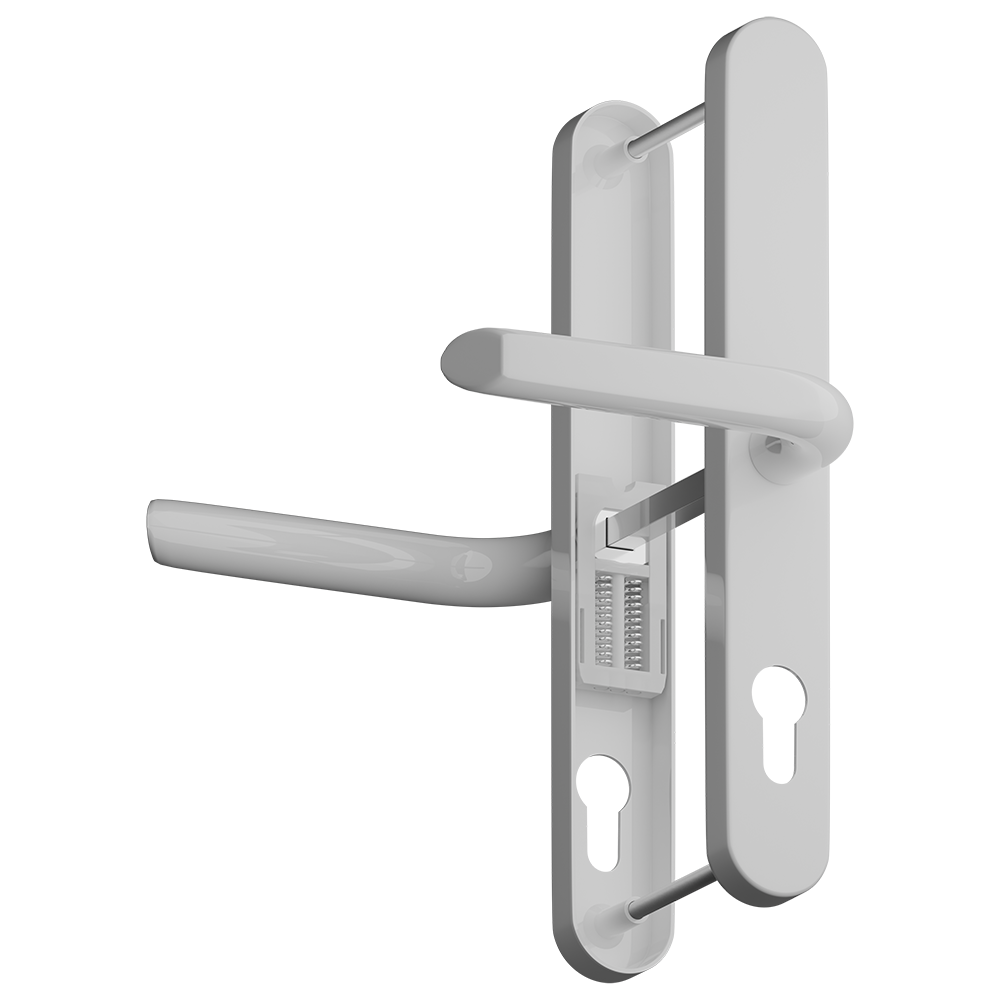 ASEC Evo Sprung Lever/Lever Multipoint Door Handles 68mm PZ 246mm Backplate 215mm Fixings - White