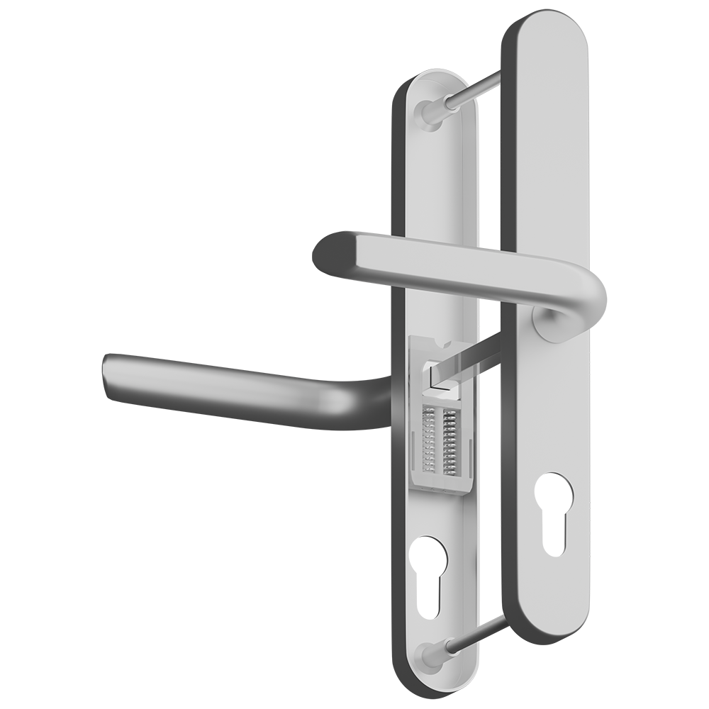 ASEC Evo Sprung Lever/Lever Multipoint Door Handles 68mm PZ 246mm Backplate 215mm Fixings - Silver