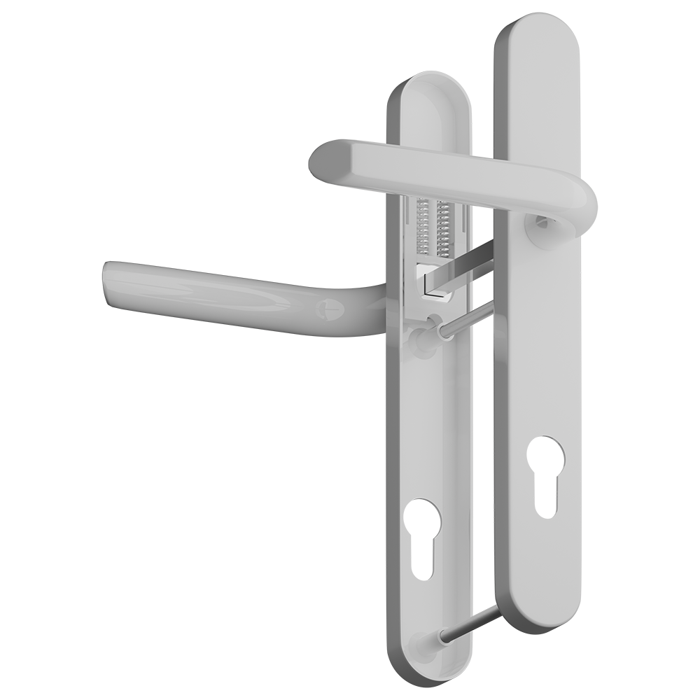 ASEC Evo Sprung Lever/Lever Multipoint Door Handles 92mm PZ 245mm Backplate 122mm Fixings - White