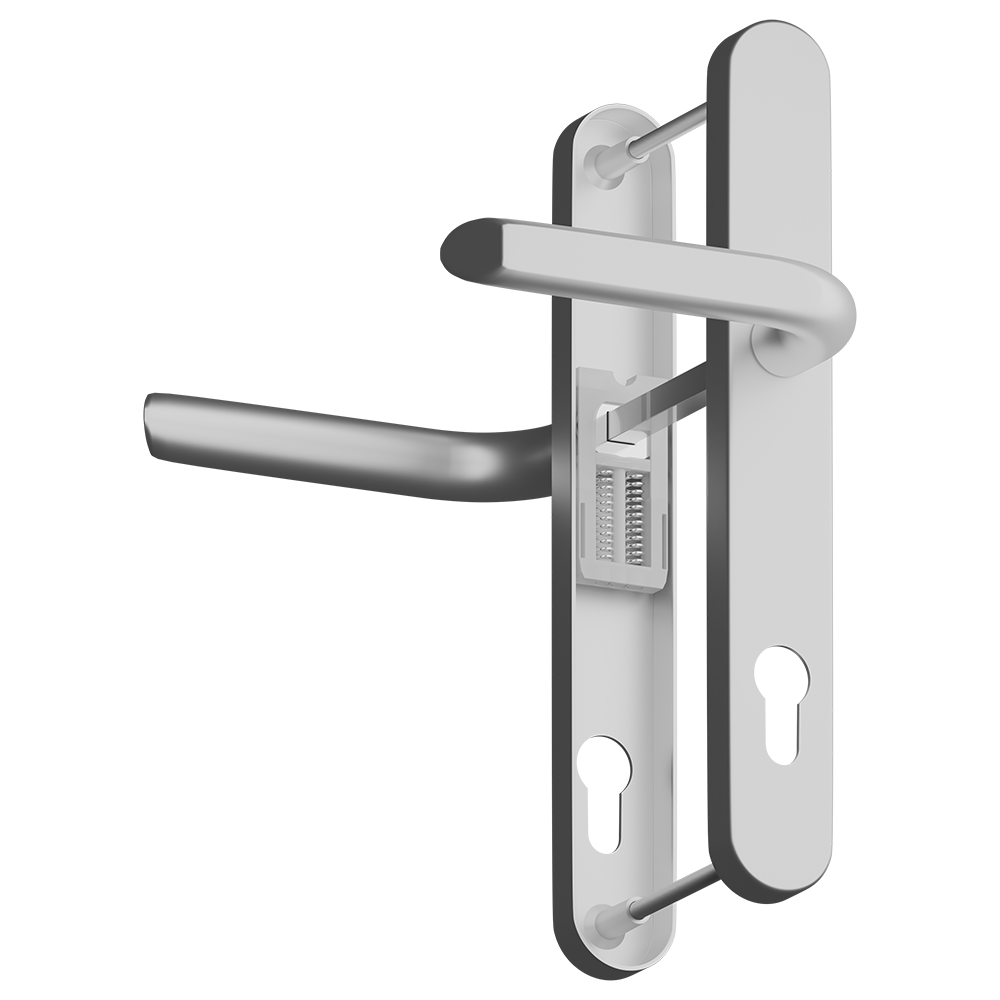 ASEC Evo Sprung Lever/Lever Multipoint Door Handles 92mm PZ 242mm Backplate 210mm Fixings - Silver