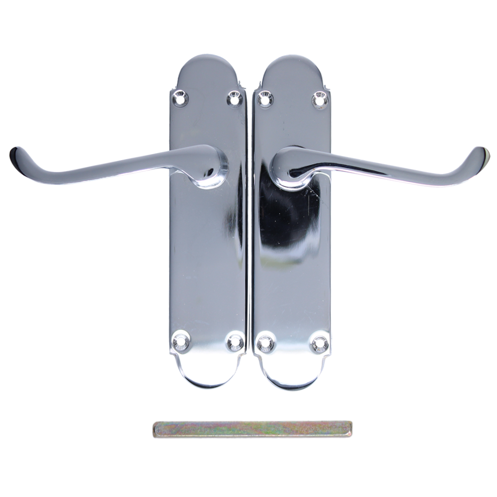 EPSOM Lever Latch Plate Door Handles - Polished Chrome