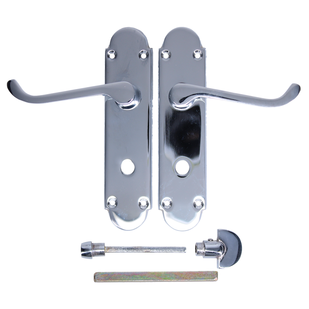 EPSOM Bathroom Plate Door Handles - Polished Chrome