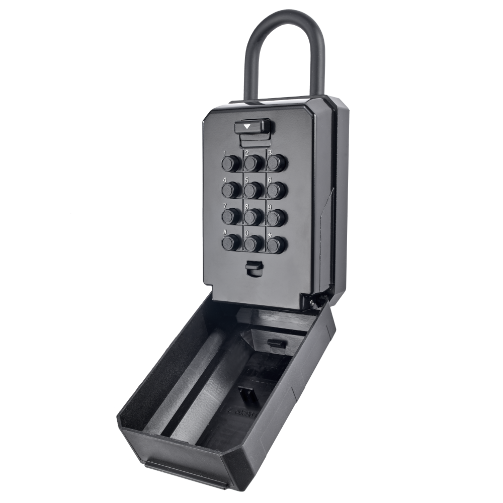 SQUIRE Portable Push Button Key Keep 2 Combination Key Safe With Shackle - Black - 12 Button With Shackle