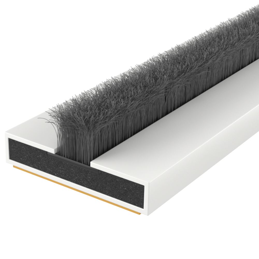 FIRESTOP Intumescent Strip 2.1m x 4mm Fire & Smoke Brush Seal - 25mm White (1 1/2 Hours) FS335