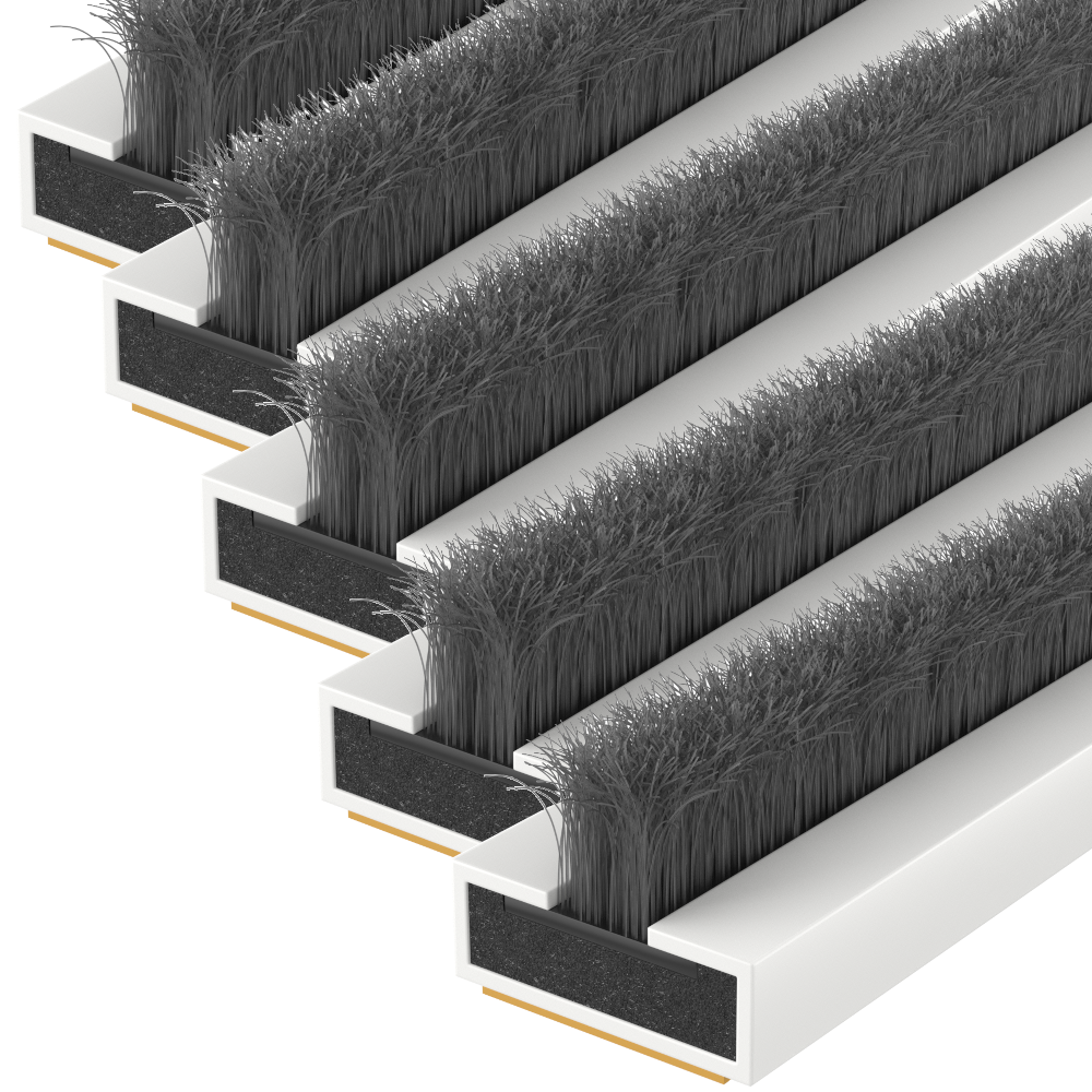 FIRESTOP Intumescent Strip 1.05m x 4mm Fire & Smoke Brush Seal (Pack Of 5) - 10mm White (1/2 Hour) FS154