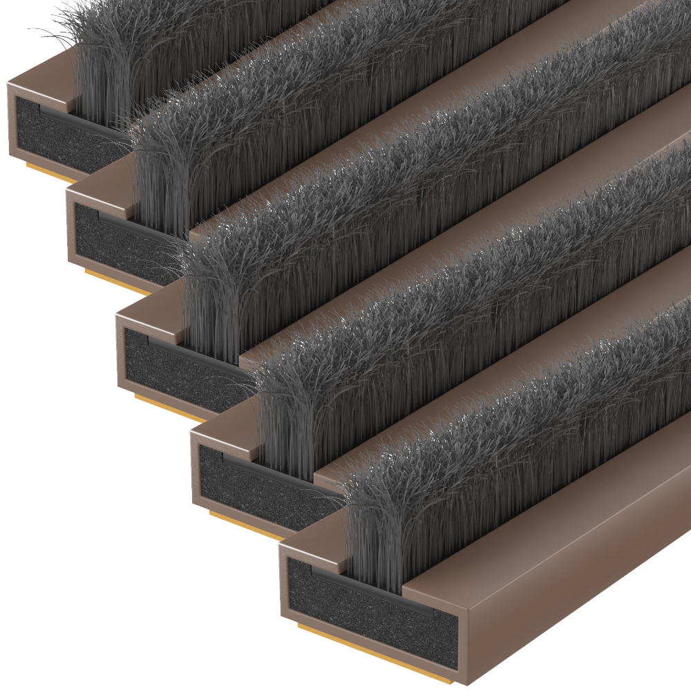 FIRESTOP Intumescent Strip 1.05m x 4mm Fire & Smoke Brush Seal (Pack Of 5) - 10mm Brown (1/2 Hour) FS153