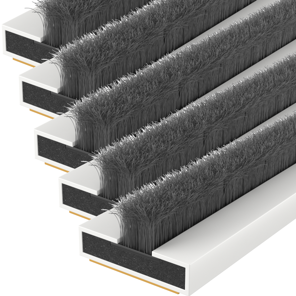 FIRESTOP Intumescent Strip 1.05m x 4mm Fire & Smoke Brush Seal (Pack Of 5) - 15mm White (1 Hour) FS160