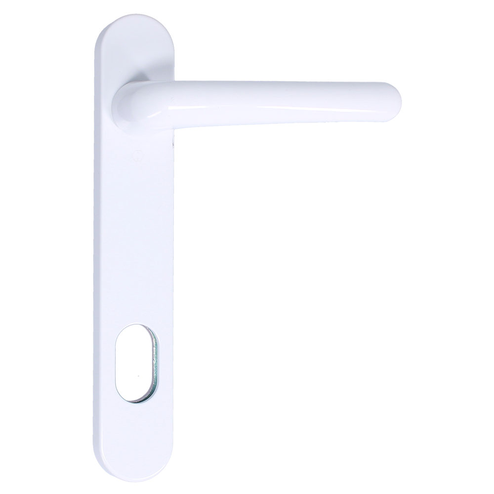 NORDAN NTech Villa Balcony Door Handle External With Cutout To Suit Scandinavian Oval - White (0403435)