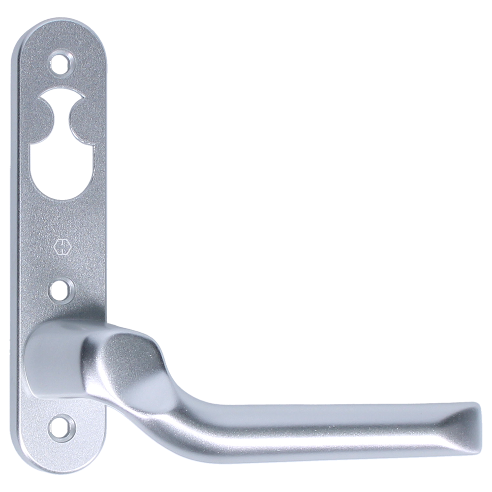 NORDAN NTech Villa Balcony Door Handle 3 Fix Internal Handed With Cutout To Suit Rococo Scandinavian Oval - LH Silver (0403166)