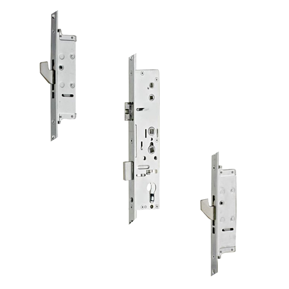 LOCKMASTER Lever Operated Latch & Deadbolt 92/62 Twin Spindle 20mm Radius 2 Hook