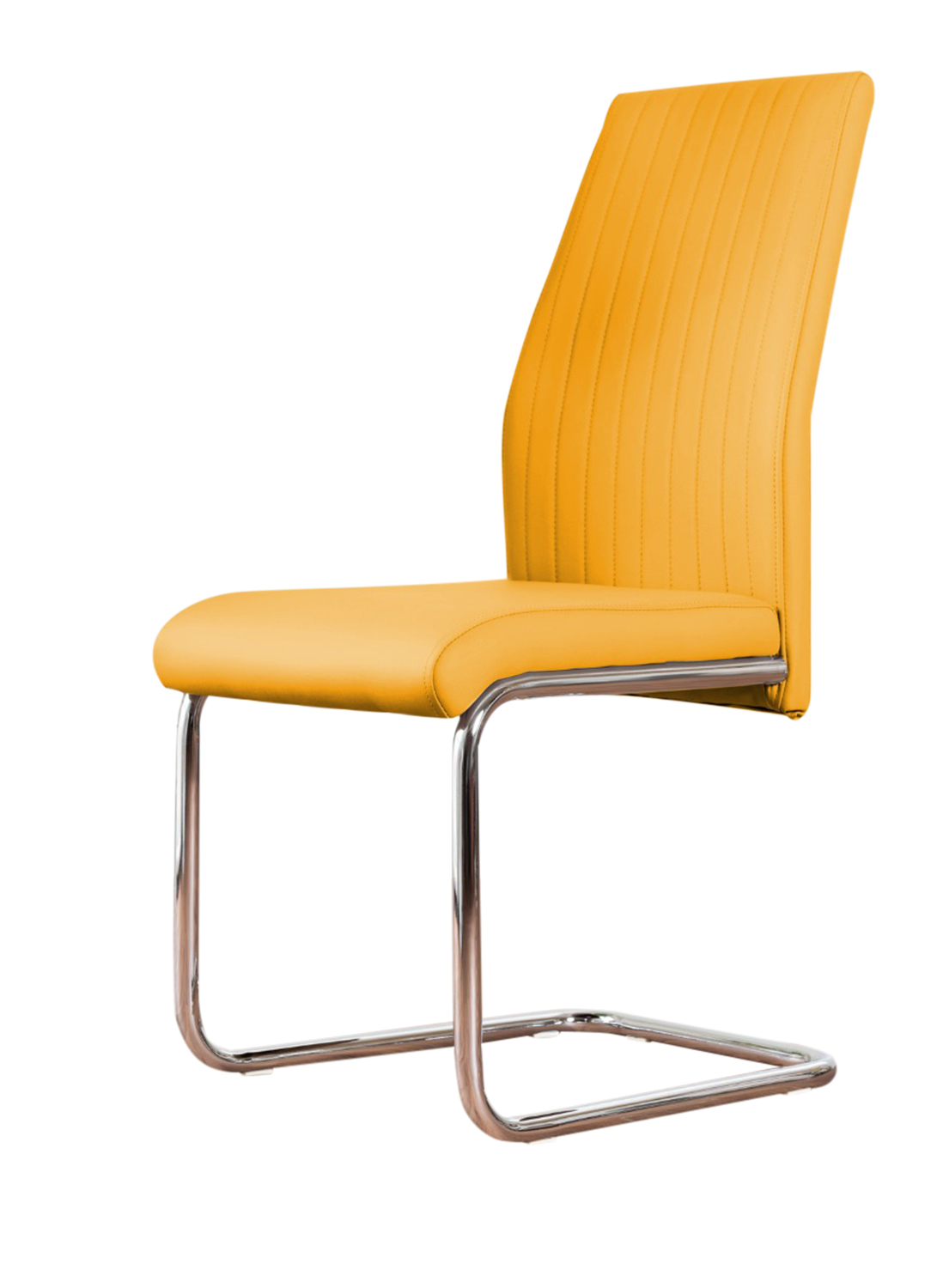 LORENZO x2 Faux Leather Deep Foam Padded Dining Chairs Silver Chrome