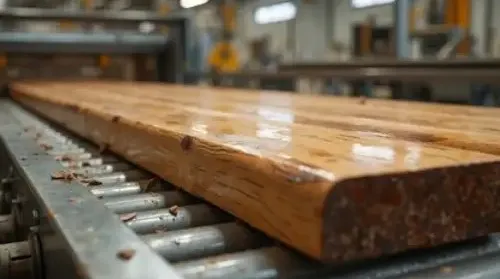 A plank of timber on a railed palette. Timber can be use class 2, use class 3, and use class 4.