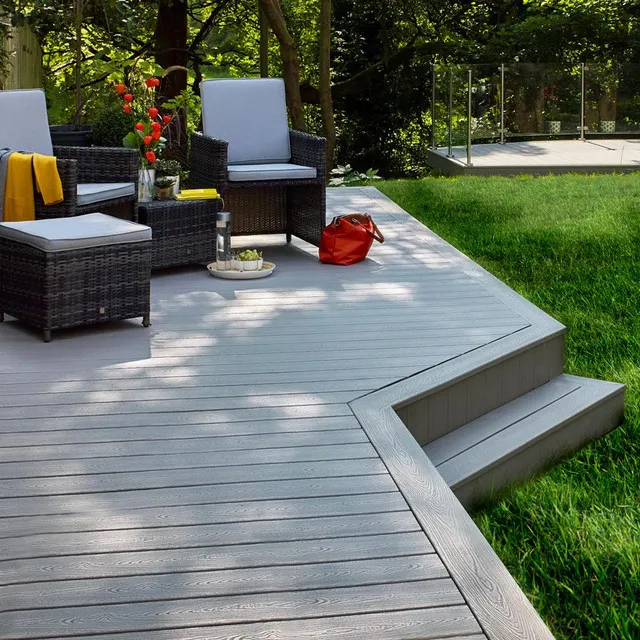 Composite decking is manufactured from a blend of recycled plastics and wood fibres.