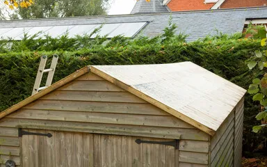 Always make sure the roof of your shed is weatherproof, to protect it from the rain. Always make sure the roof of your shed is weatherproof, to protect it from the rain.