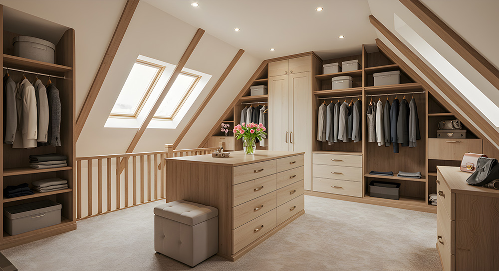 If you're planning a loft conversion, consider integrating custom-built storage solutions from the start. 