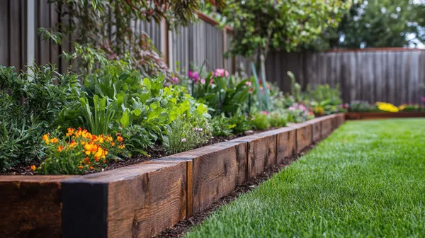 There are many different ideas for garden sleeper edging, such as raised flower beds, lawns and borders, and edging patios.