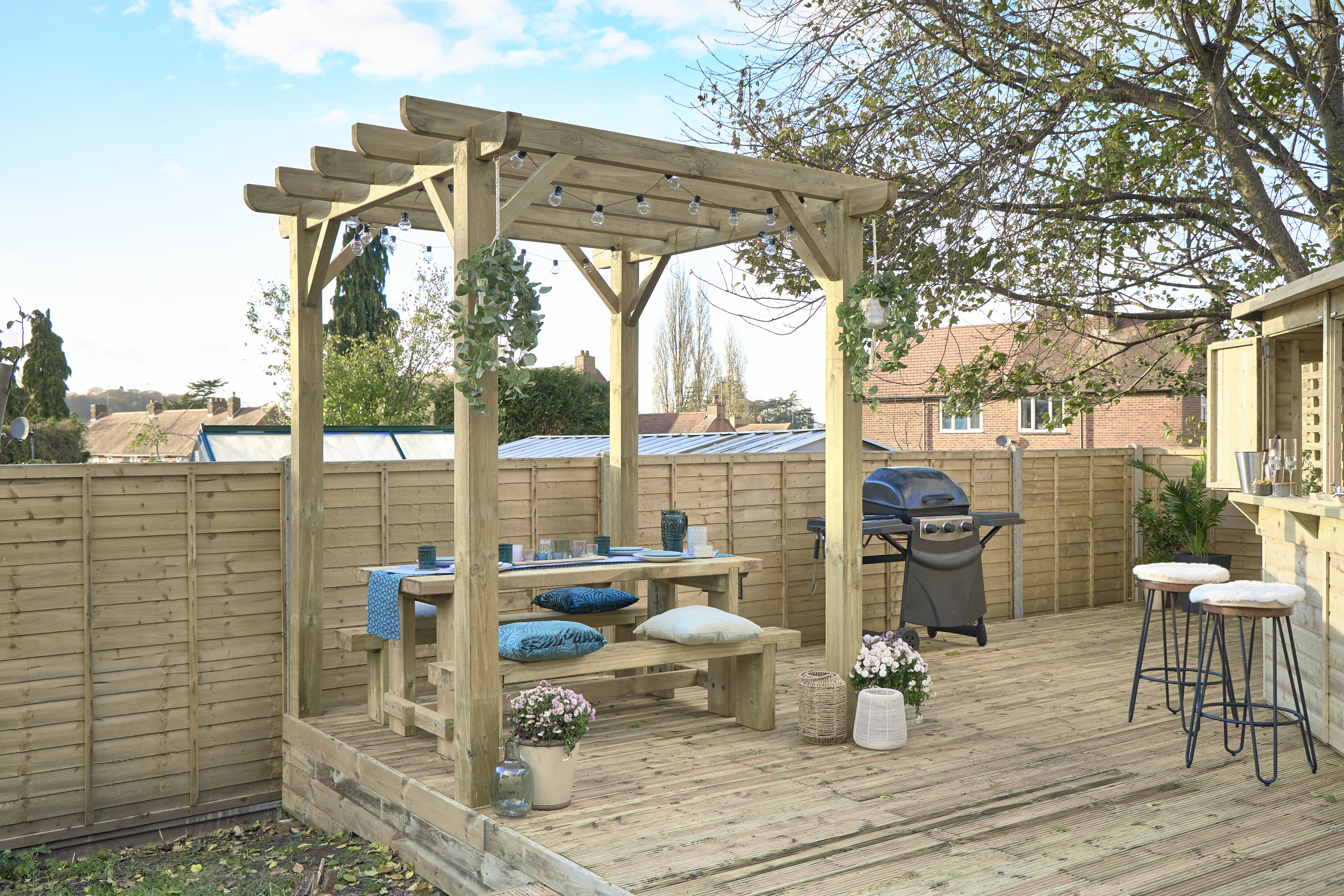 You shouldn’t need planning permission for a pergola because it should fall under Permitted Development Rights. 