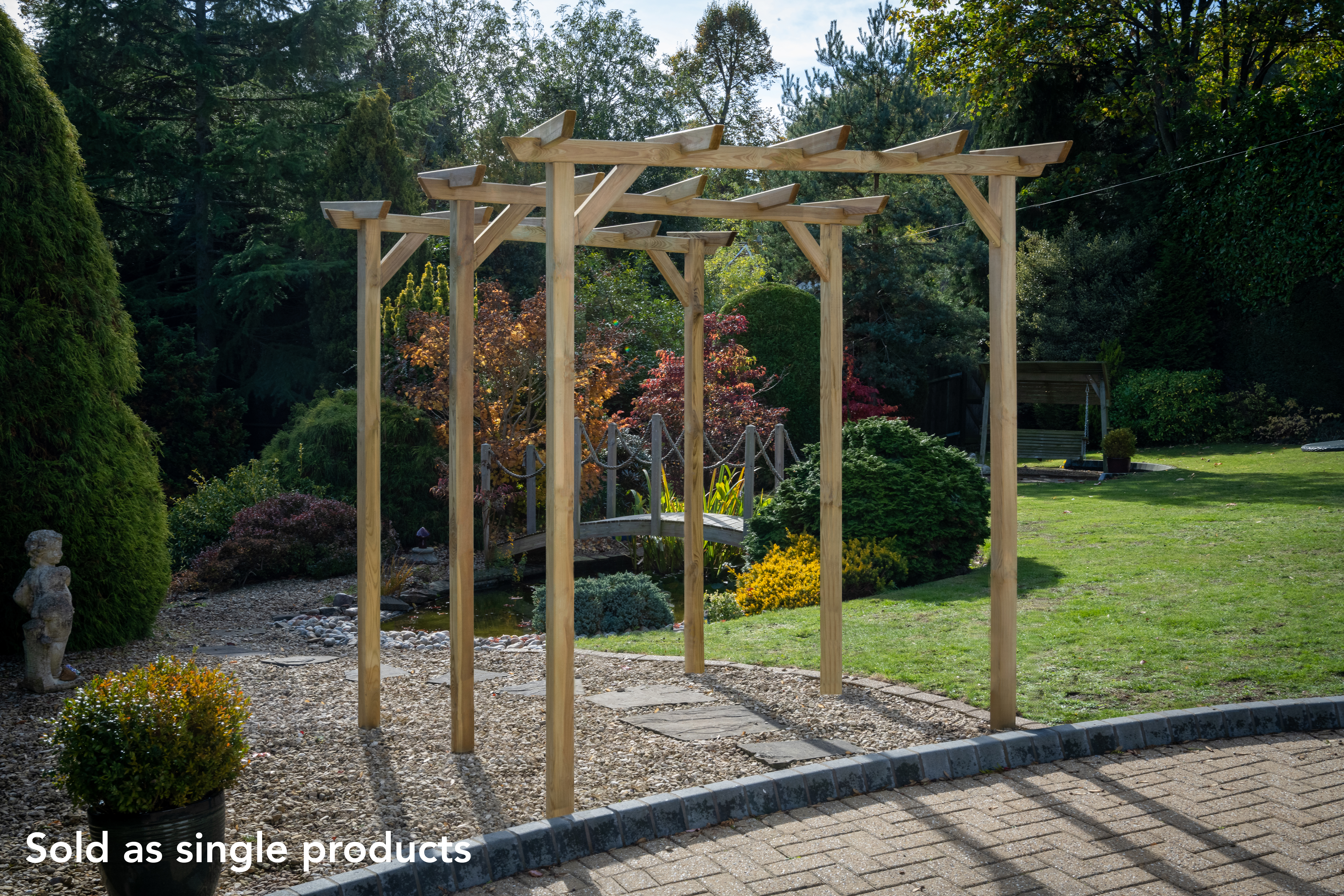 Raised paths in a garden can create different levels within the garden. 