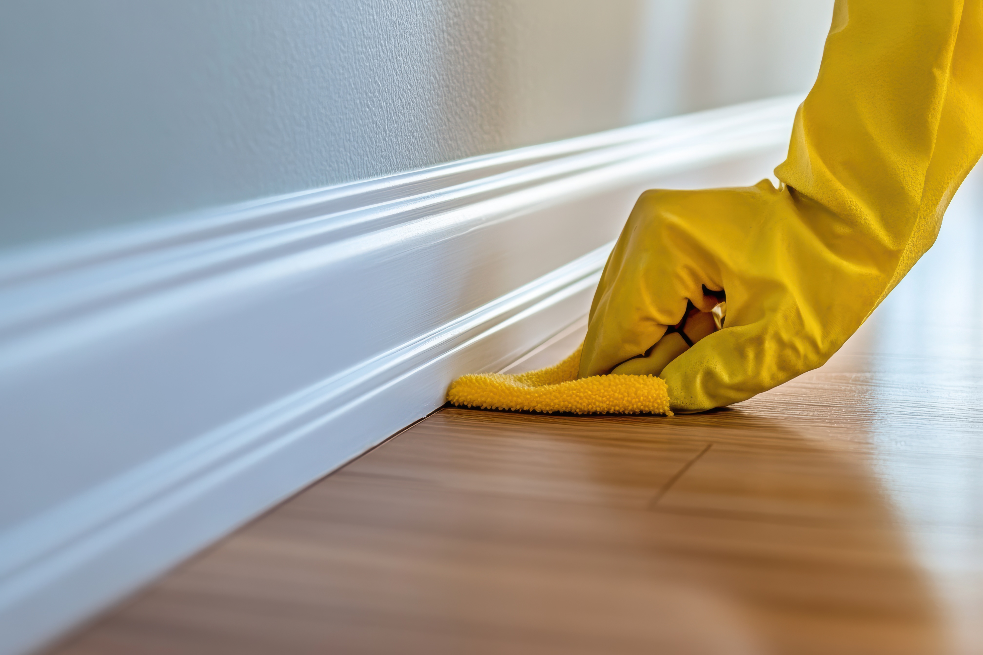 an image of a man drilling hole into skirting board