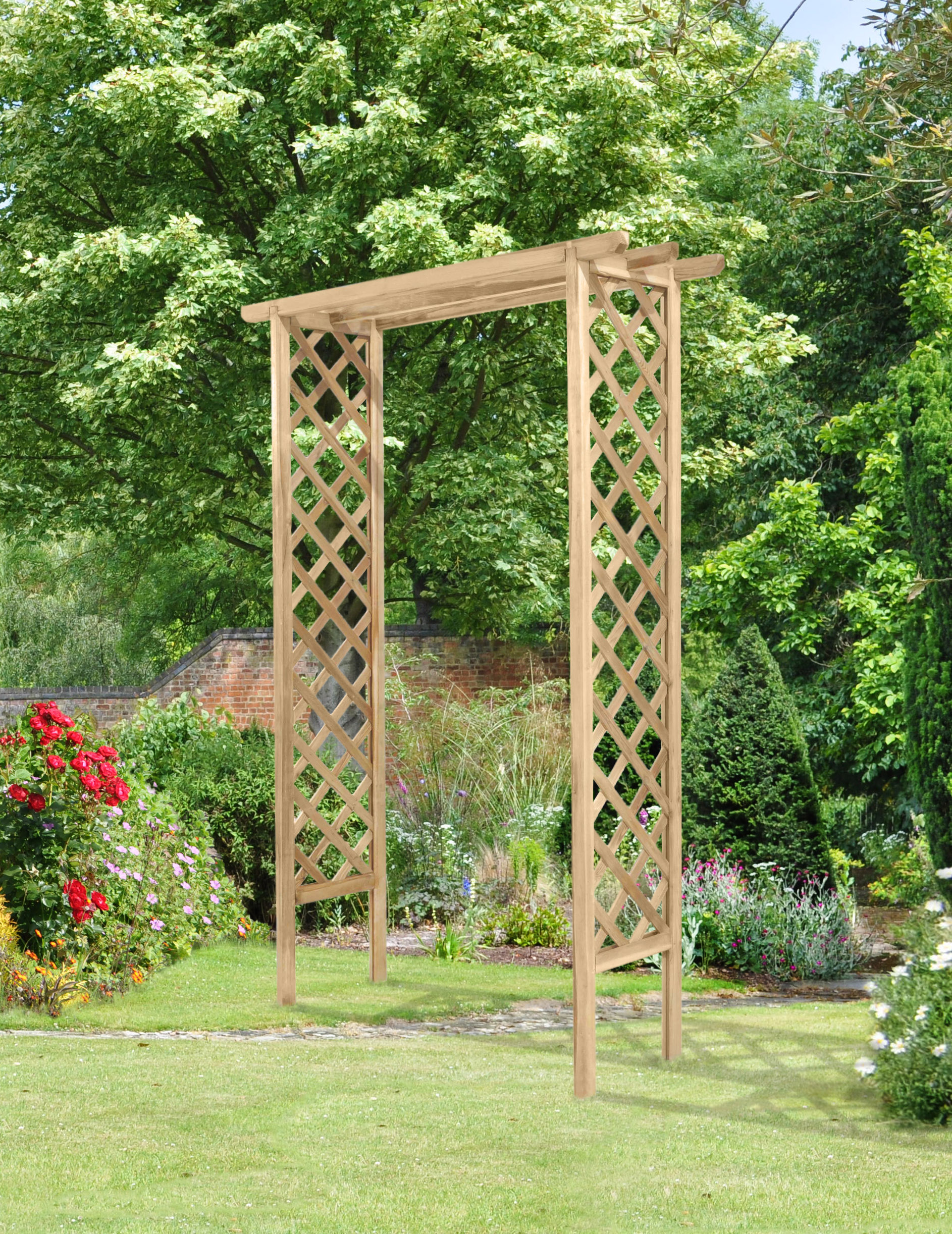 A garden arch trellis can make a huge statement in your garden.
