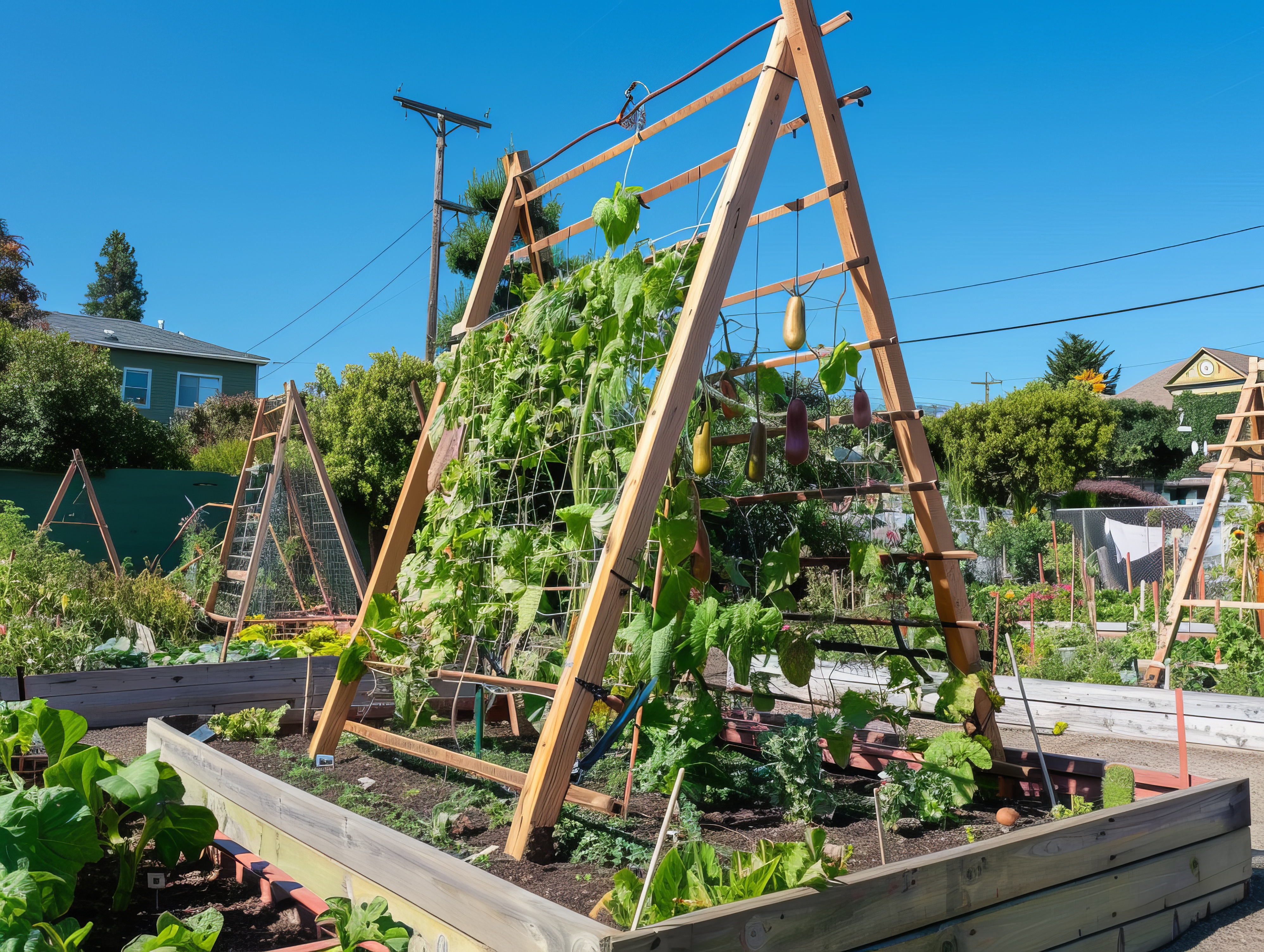 A-frame garden trellis' are great for gardening purposes, and can be used to garden a wide range of crops.