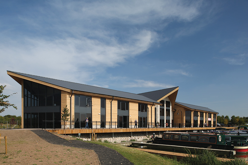 A building made of timber cladding which has been applied to the exterior of the building. 