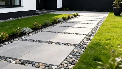 Decorative aggregates such as pebbles is a good way of adding colour to your low maintenance garden.
