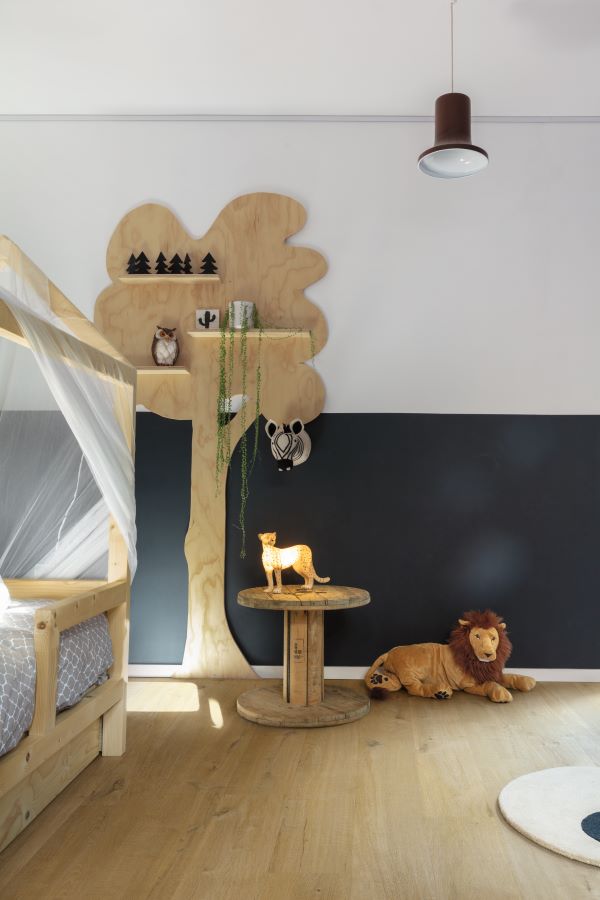 an image of dark brown laminate flooring in a modern home