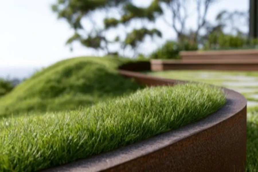 Metal edging can provide sharp, clean lines.