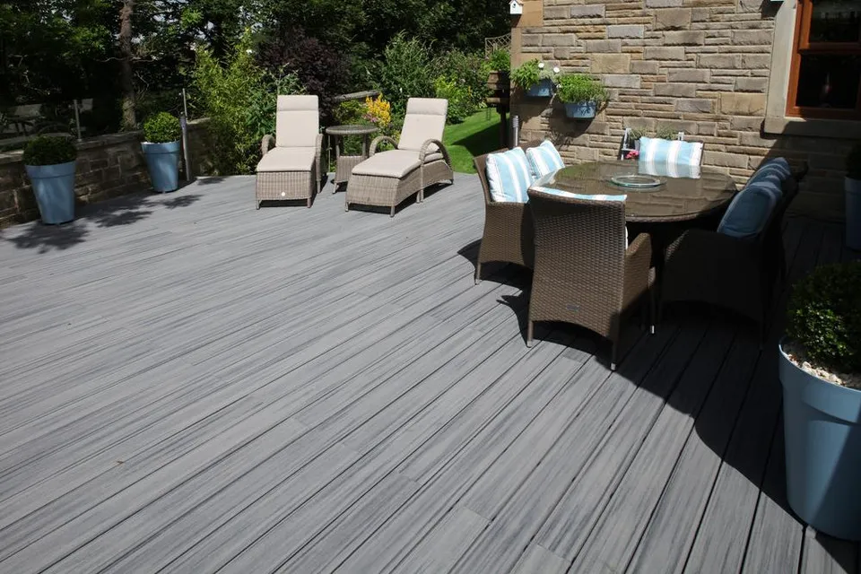 Composite decking is a good, low-maintenance option that is available in a range of styles and colours.
