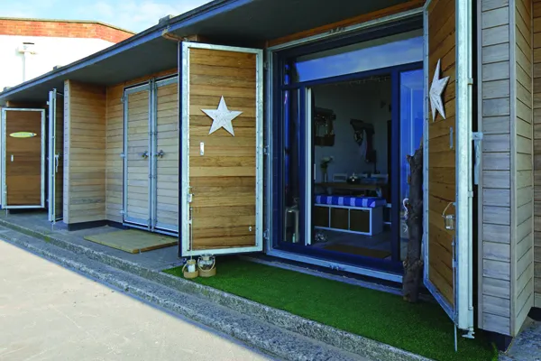 Cladding used as an outside shed/out-house.