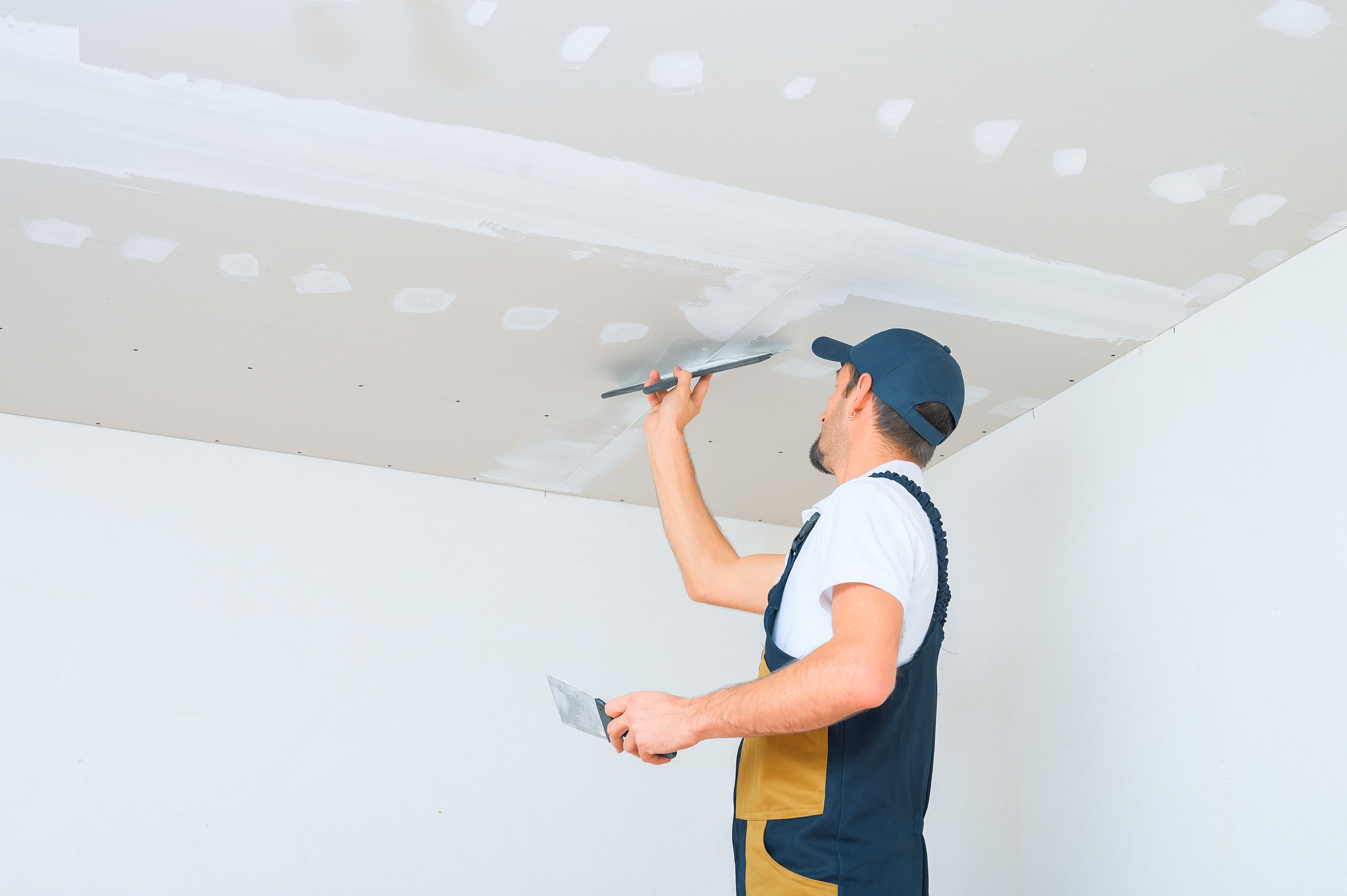 an image of a plasterboard wall painted white