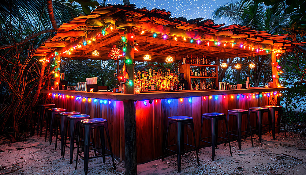 A surf-type garden bar is the perfect idea for a chilled, relaxed vibe in the garden.