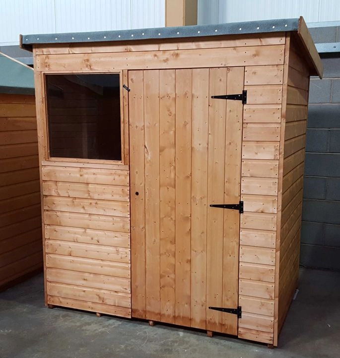 A Suffolk Albany Garden Shed - with a pent roof structure and Tongue and Groove Shiplap. A Suffolk Albany Garden Shed - with a pent roof structure and Tongue and Groove Shiplap.