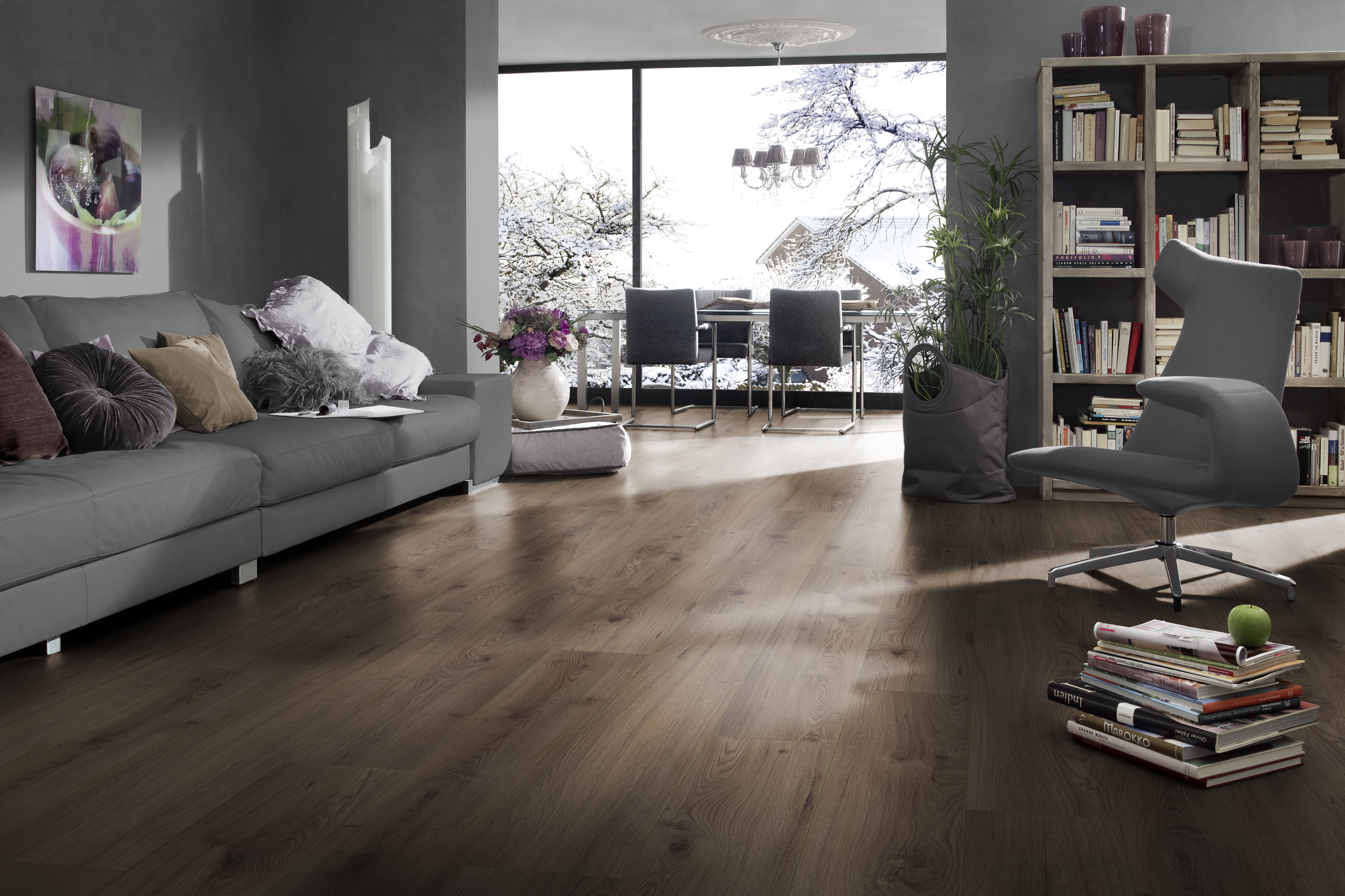 Engineered wood flooring combines beauty of natural wood with enhanced durability. 
