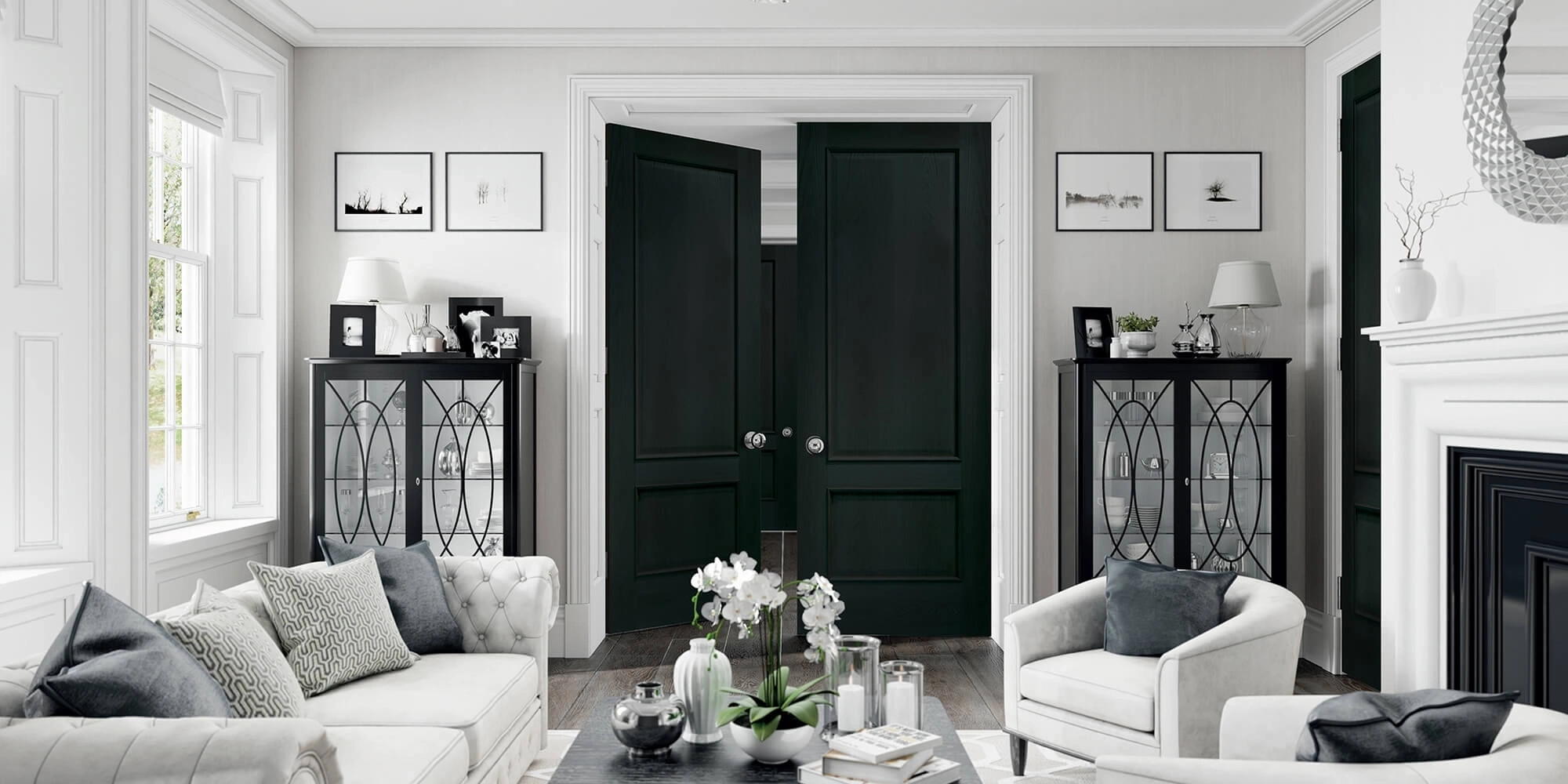 Black internal doors are very on-trend in recent years and the popularity of black doors in properties is getting greater and greater. These modern internal doors, including black glass internal doors, look chic, bold and elegant, especially in contemporary interiors. 