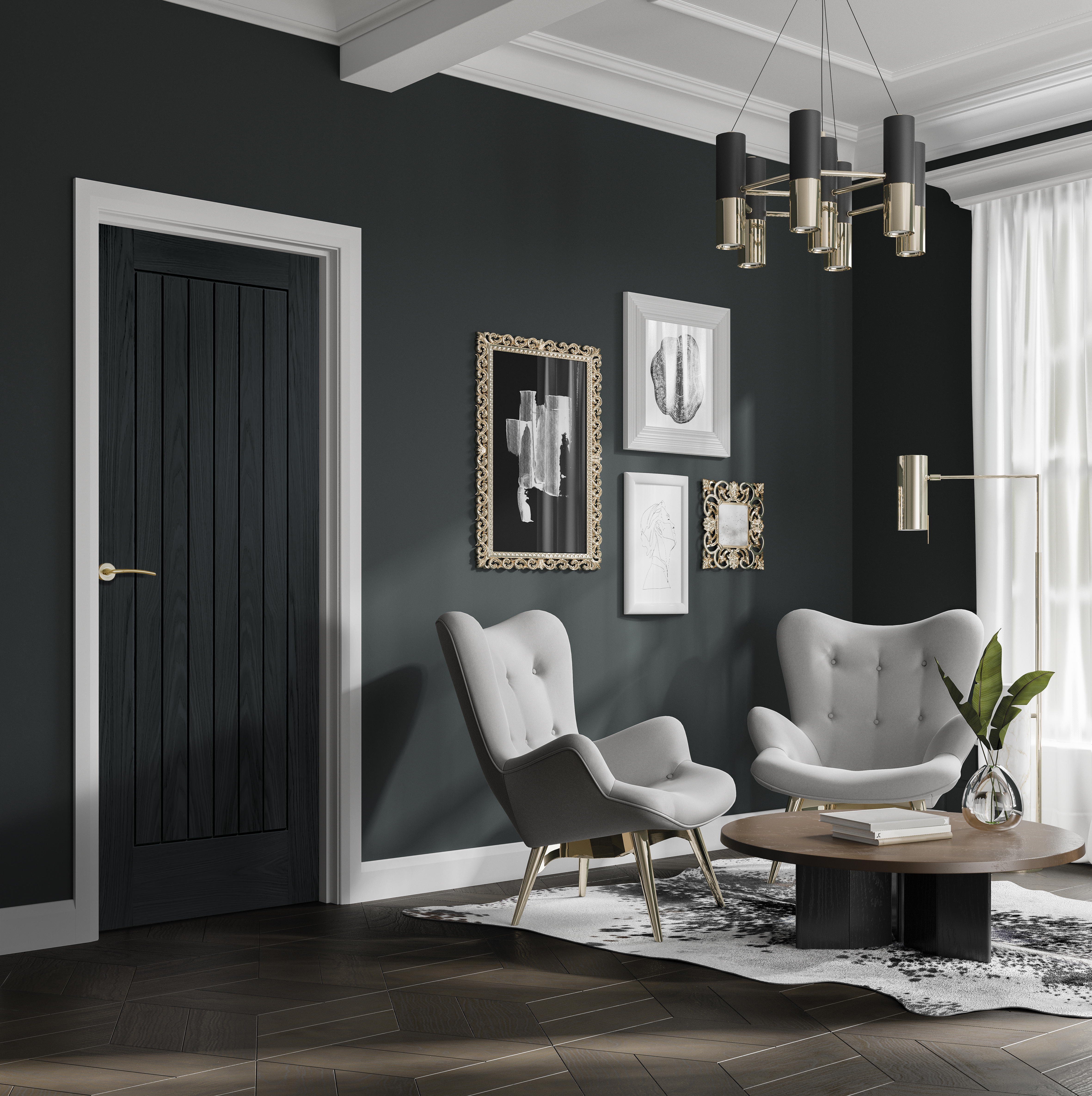 The obvious choice for black interior doors are black door handles , letterboxes and knockers.