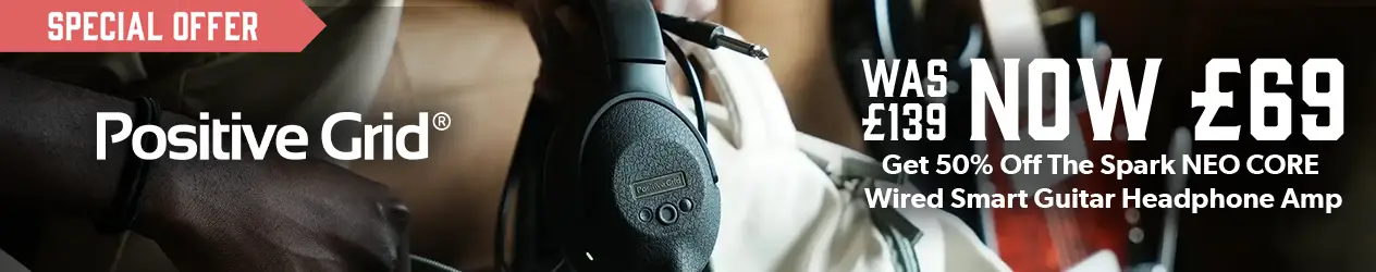 Half price on the Positive Grid Spark NEO CORE amp modelling headphones, now just £69 - Andertons Music Co.