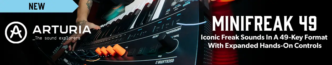 Arturia MiniFreak 49 - The 'Freak expands its keybed, voices, FX & more - available now at Andertons Music Co.