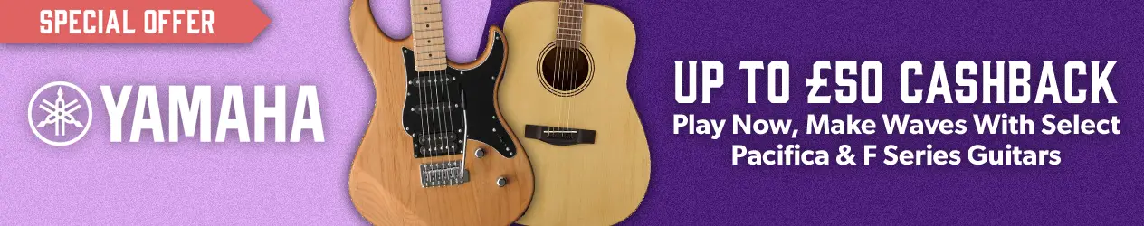 Yamaha Play Now Make Waves - get up to £50 cashback on select Yamaha F Series acoustics & Pacifica electric guitars - Andertons Music Co. Back To School