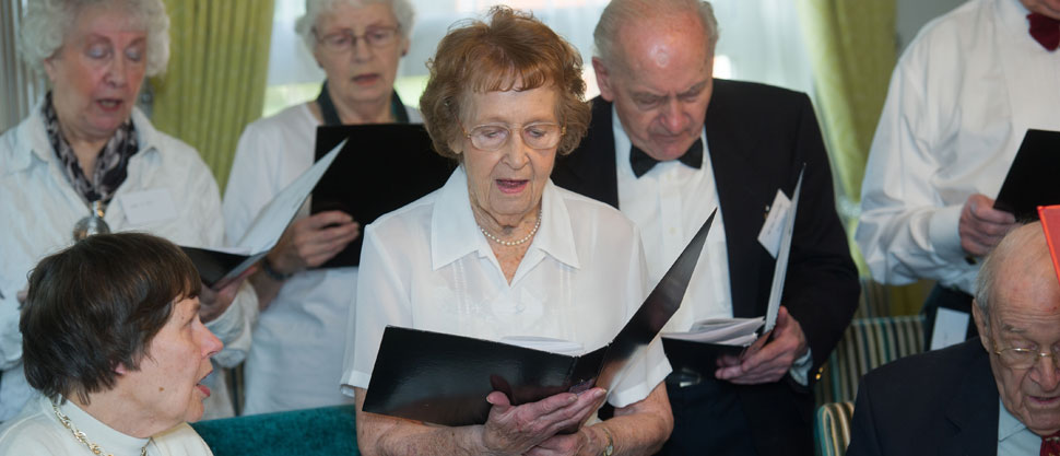 Residents choir sings at the officialopening Maynard House at the Moat House Retirement Village in Gt Dunmow Essex. December 3 2015 Matthew Power Photography www.matthewpowerphotography.co.uk 07969 088655 mpowerphoto@yahoo.co.uk @mpowerphoto