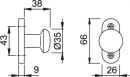 HOPPE Aluminium-Knopfrosette für Fenstertüren HG/F2/FEST - 11539343 Thumbnail