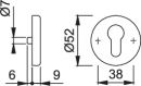 HOPPE Aluminium-Schlüsselrosetten-Paar für Innentüren F2/PZ/37-42 - 11540102 Thumbnail