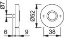 HOPPE Aluminium-Griffrosetten-Paar für Innentüren F2/18-RFL-R/L/37-42/SCHR-F-KUS/8X8.5 - 11540114 Thumbnail